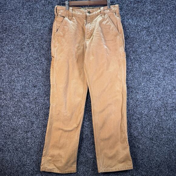 Carhartt Work Pants Tan Relaxed Fit Flex Men’s Size 30x30 Khaki Brown Tan - Picture 1 of 8